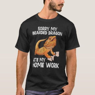 Camiseta Dragón barbudo Cute Lizard Beardie Ate My Homewo