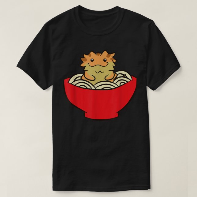 Camiseta Dragón Barbudo Fideos Ramen Lagarto Reptil Barbudo (Diseño del anverso)