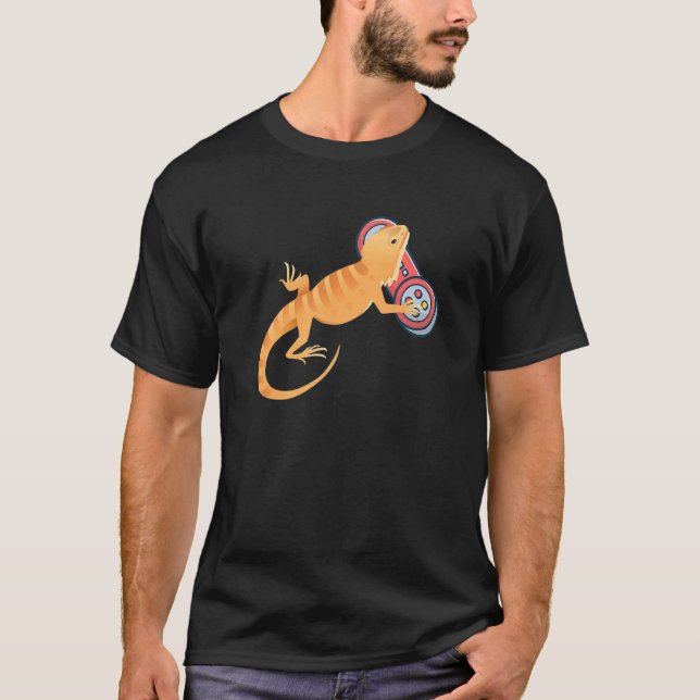 Camiseta Dragón barbudo Jugando Lizarras de videojuegos (Anverso)