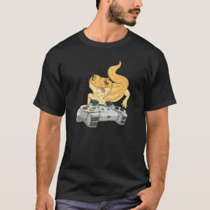 Camiseta Dragón Barbudo Jugando Videojuego  Reptil Lagarto 