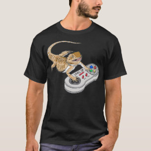 Camiseta Dragón barbudo jugando videojuego Reptiles Pagona