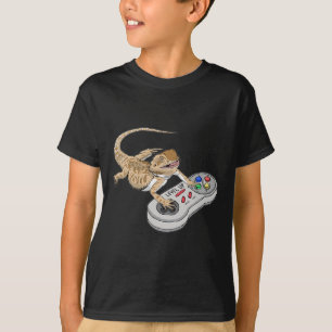 Camiseta Dragón barbudo jugando videojuego Reptiles Pagona