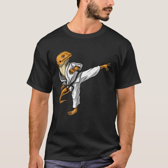 Camiseta Dragón barbudo Karate Ninja Beardie Reptile Lizard (Anverso)