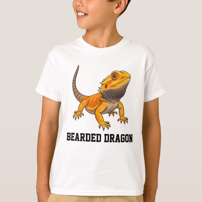 Camiseta Dragón Barbudo Personalizable  (Anverso)