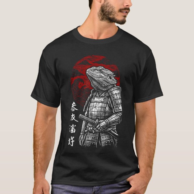 Camiseta Dragón Barbudo Samurái Guerrero Japonés Japón (Anverso)
