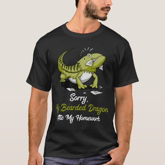 Camiseta Dragón Barbudo Se Comió Mi Tarea (Anverso)