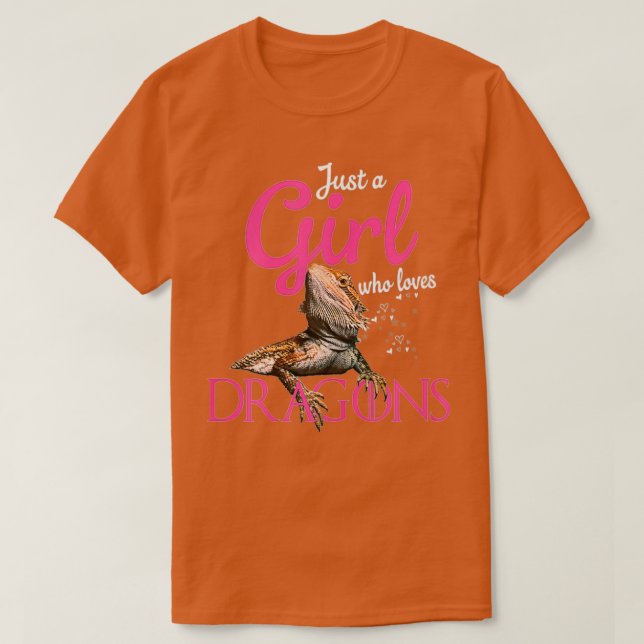 Camiseta Dragón barbudo Sólo un chica que ama el drago barb (Diseño del anverso)