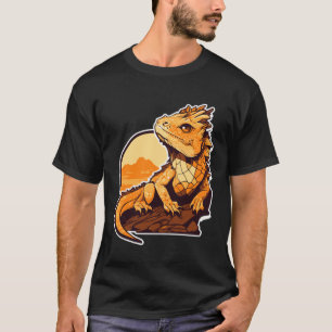 Camiseta Dragón Barbudo Vintage Artístico Minimalista Beard