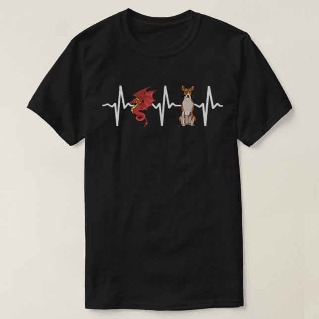 Camiseta Dragon Basenji Heartbeat Dog Lover  (Diseño del anverso)