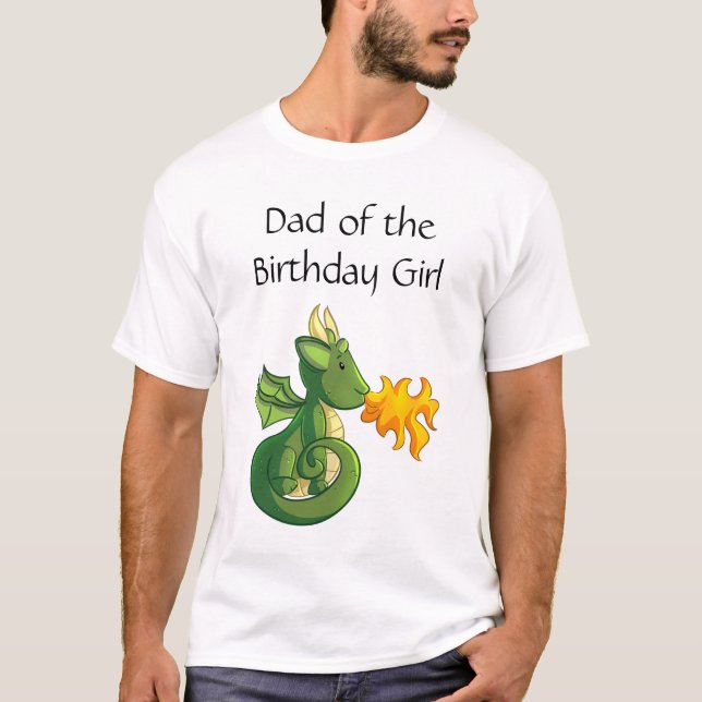 Camiseta Dragon Birthday Party Dad T-Shirt (Anverso)