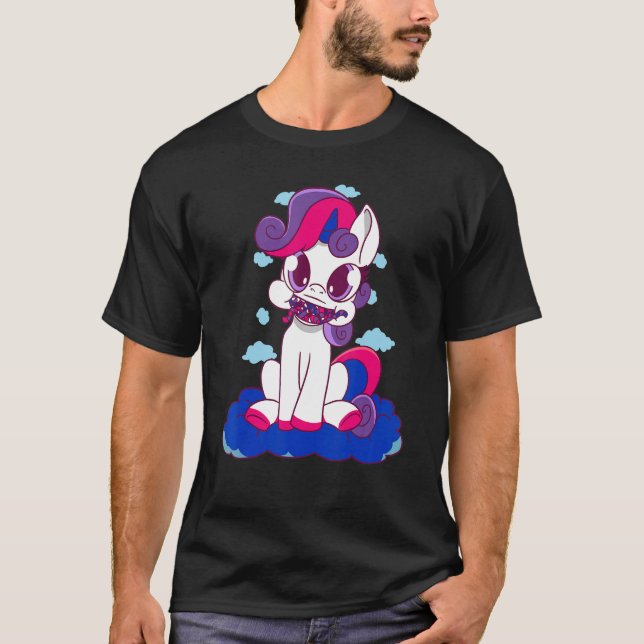 Camiseta Dragón Bisexual Incendio Bisexual Bandera Bisexual (Anverso)