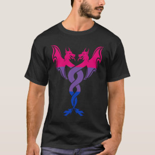 Camiseta Dragón bisexual Pareja Bi Orgullo Bisexual Bandera