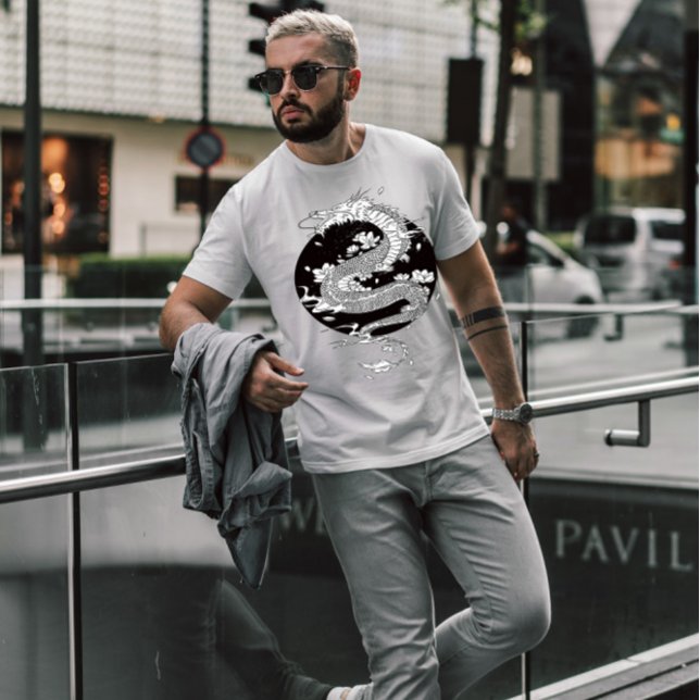 Camiseta Dragón blanco japonés (Subido por el creador)