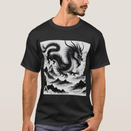Camiseta Dragón blanco negro