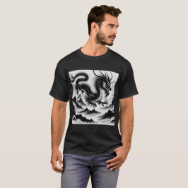 Camiseta Dragón blanco negro