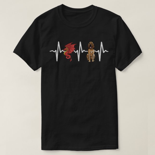 Camiseta Dragon Bloodhound Heartbeat Dog Lover T-Shirt (Diseño del anverso)