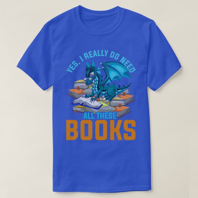Camiseta Dragon Books Nerd Reading (Diseño del anverso)