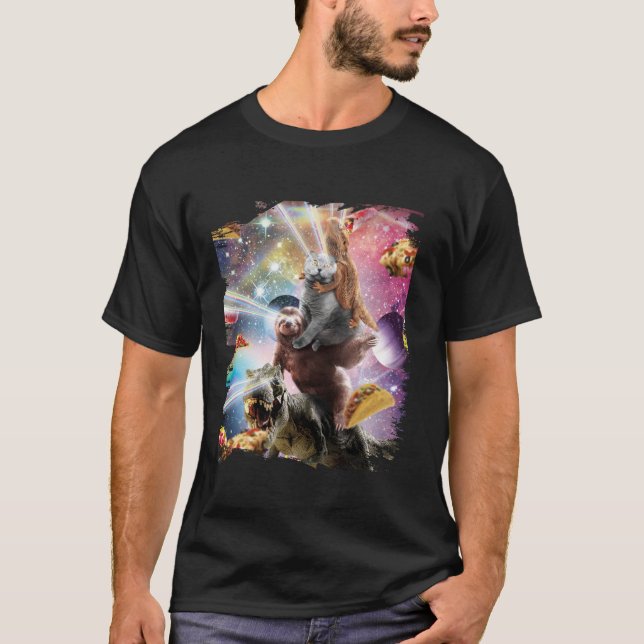 Camiseta Dragon Cat Sloth Dinosaur (Anverso)