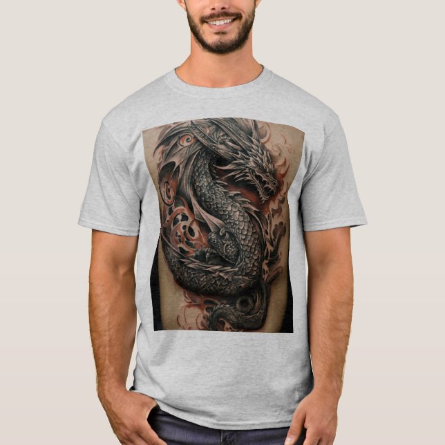 Camiseta Dragon Celtic Abstract Tattoo T-Shirt Design (Anverso)