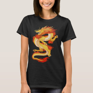 Camiseta Dragón chino amarillo y rojo