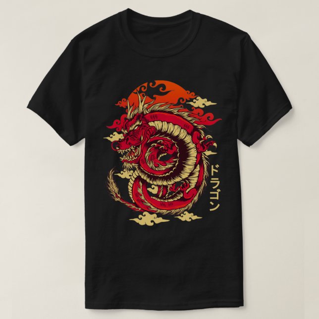 Camiseta Dragón chino arte japonés Tokio dragón pullover (Diseño del anverso)