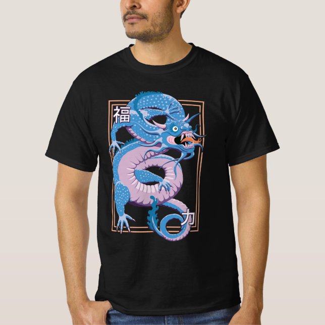 Camiseta Dragón Chino Azul (Anverso)
