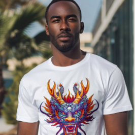 Camiseta Dragón chino colorido