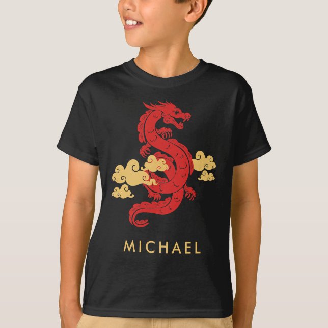 Camiseta Dragón chino de año nuevo lunar 2024 personalizado (Anverso)