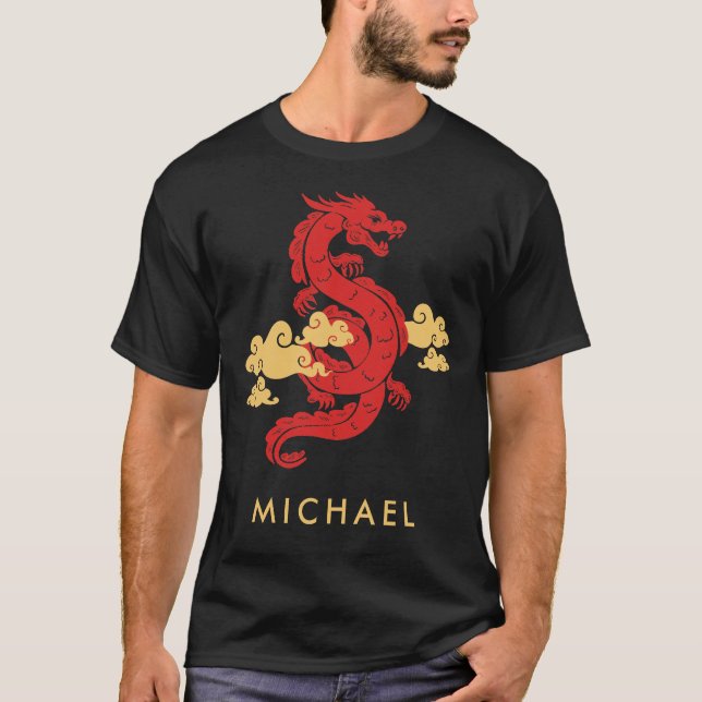 Camiseta Dragón chino de año nuevo lunar 2024 personalizado (Anverso)
