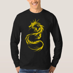 Camiseta Dragón chino Fantasía tatuaje animal mítico oro