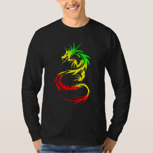Camiseta Dragón chino Fantasía Tatuaje Mítico Colorido y