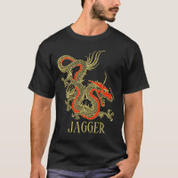 Dragón chino negro de oro rojo