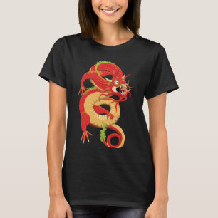 Camiseta Dragón chino rojo
