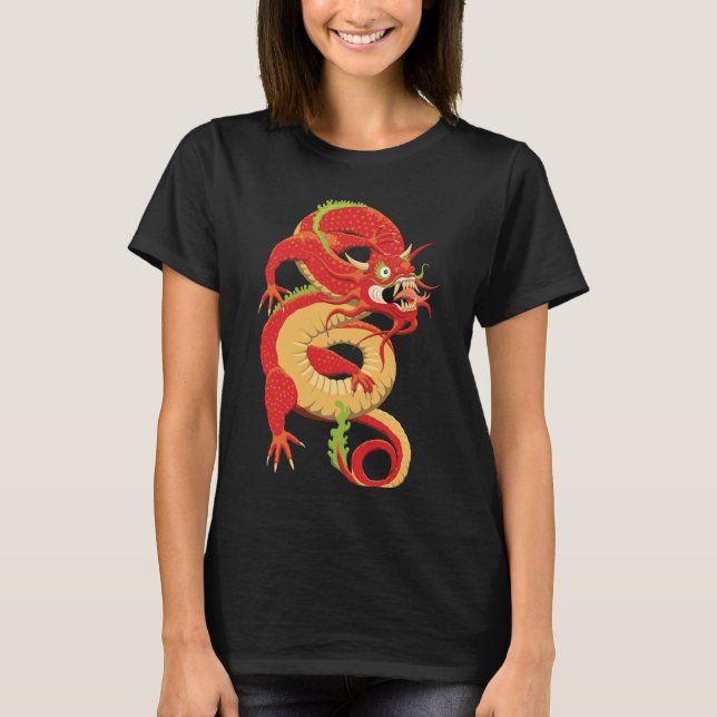 Camiseta Dragón chino rojo (Anverso)