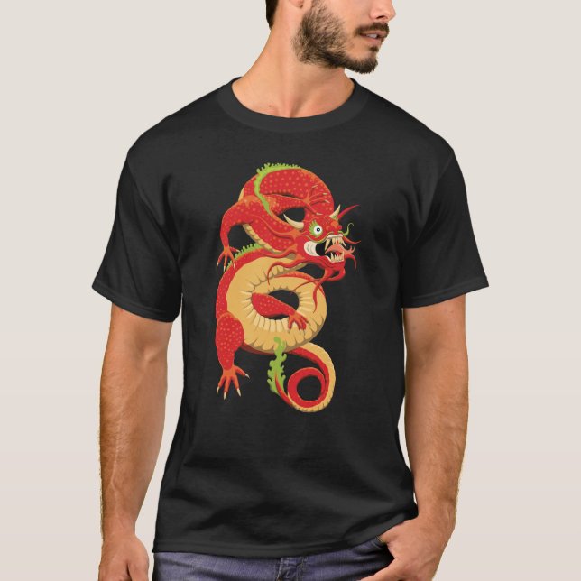 Camiseta Dragón chino rojo (Anverso)