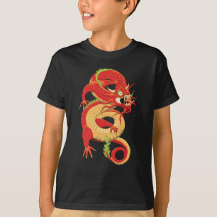 Camiseta Dragón chino rojo