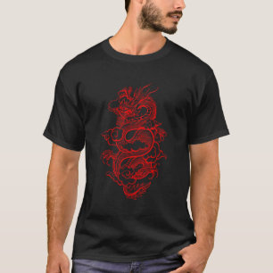 Camiseta Dragón chino rojo estético Grunge Egirl Teir Gir