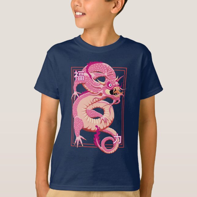 Camiseta Dragón chino rosado (Anverso)