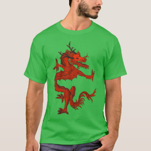 Camiseta Dragón Chino Tradicional Colorido Azul en Luna