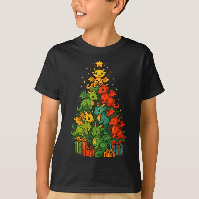 Camiseta Dragon Christmas Tree Funny Dragon Xmas  (Anverso)