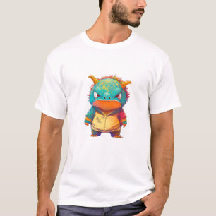 Camiseta Dragón colorido, adorable e cómica ilusión