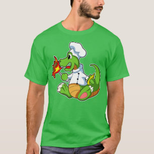 Camiseta Dragón como chef con delantal de cocina