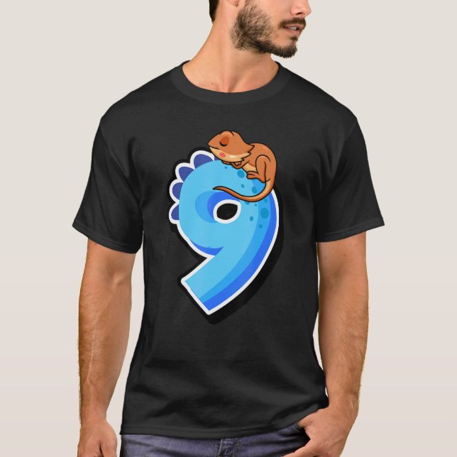 Camiseta Dragón con barba 9.º Reptile de cumpleaños (Anverso)