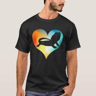 Camiseta Dragón con barba de color cardíaco arcoiris Reptil