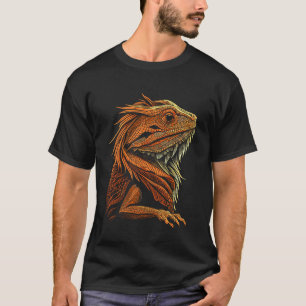 Camiseta Dragón con barba de vintage artístico Beardie Mini