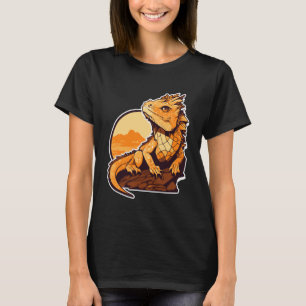 Camiseta Dragón con barba de vintage artístico Beardie Mini