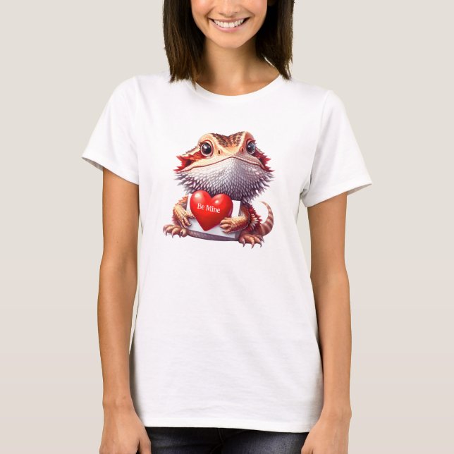 Camiseta Dragón con barba dulce sé mío Valentine (Anverso)