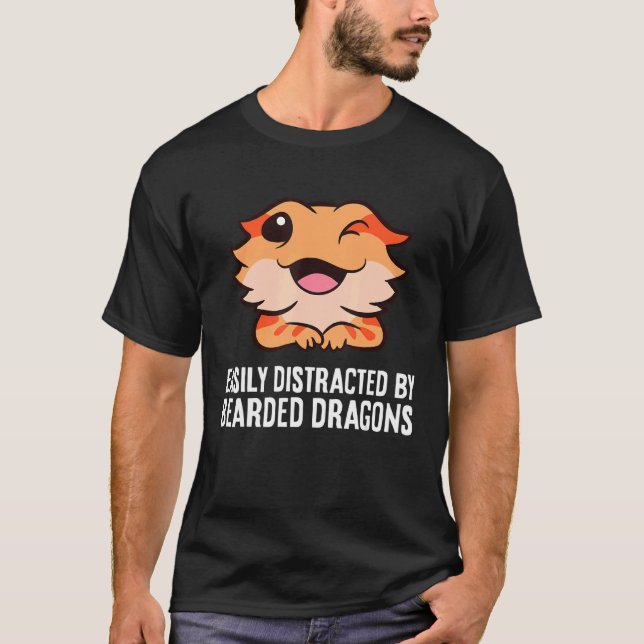 Camiseta Dragón con barba Fácilmente Distraído Por Un Dragó (Anverso)