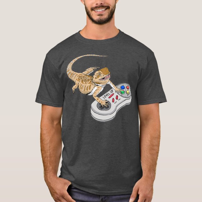 Camiseta Dragón con barba Jugando Reptiles De Videojuegos (Anverso)