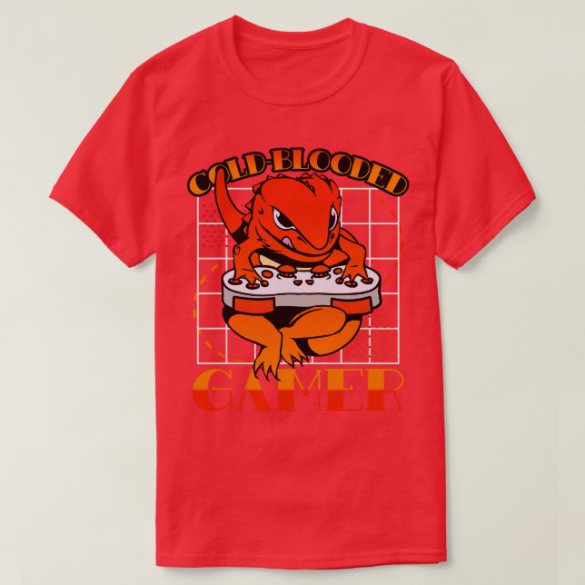 Camiseta Dragón con barba Jugando Videojuego (Diseño del anverso)